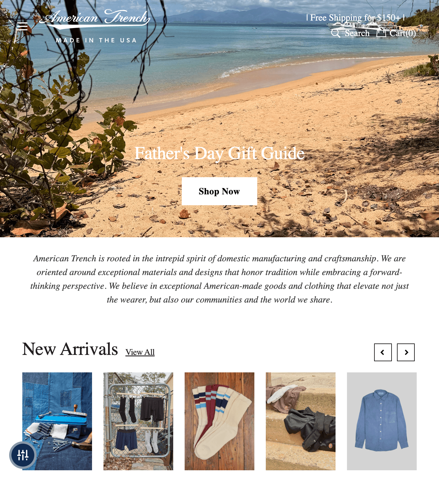 American Trench | Premium Made-in-USA Shopify Store tablet view