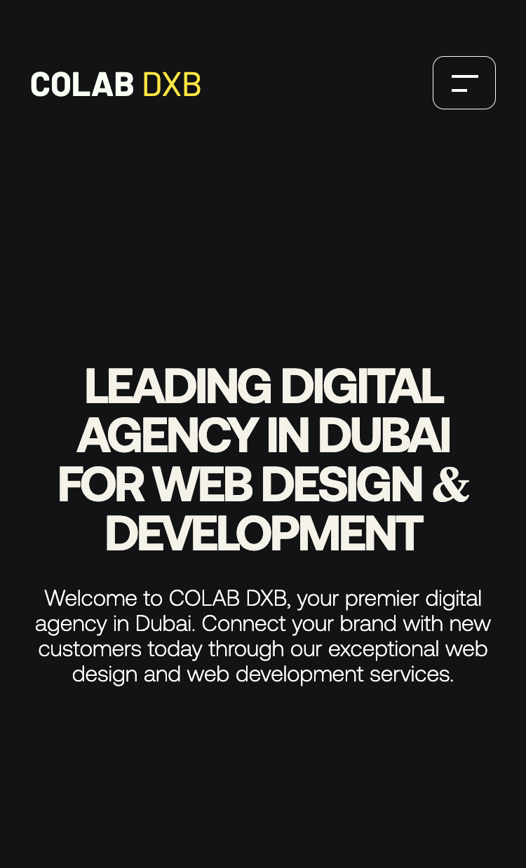 COLAB DXB | Premium Agency Website mobile view