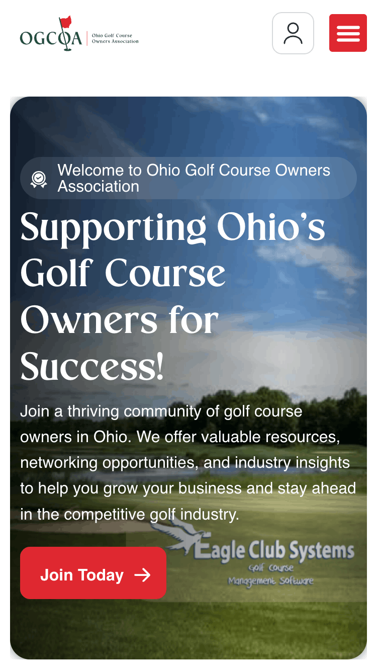 OGCOA | Association Website & Member Platform mobile view