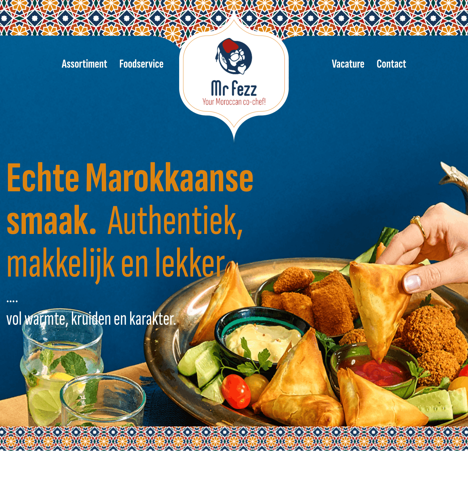 Mr. Fezz | Moroccan Food Brand Website tablet view