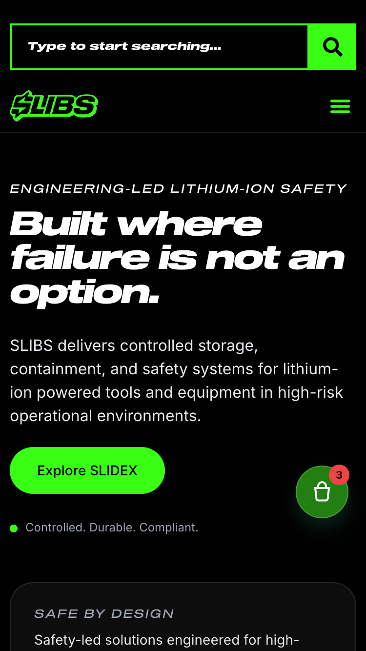 SLIBS | Industrial Safety & Quote Request Platform mobile view