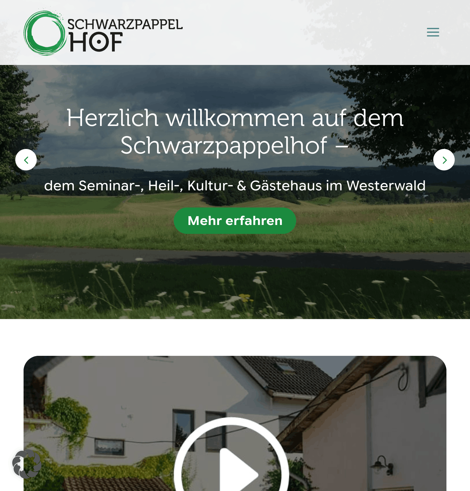 Schwarzpappelhof | Retreat & Seminar House Website tablet view