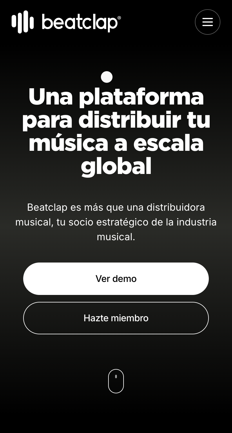 Beatclap | Music Distribution SaaS Platform mobile view