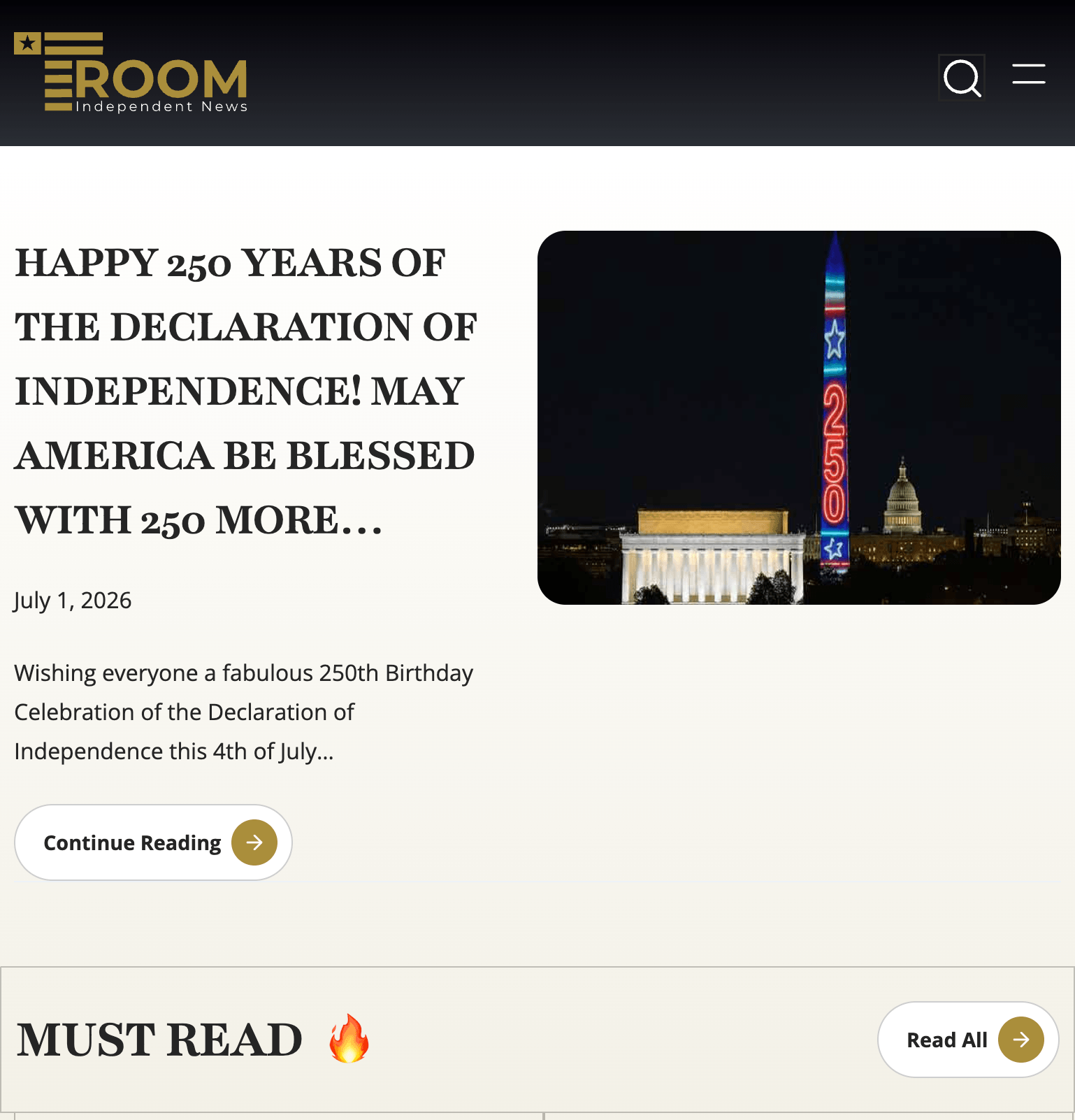 T-Room | Independent News Publishing Platform tablet view