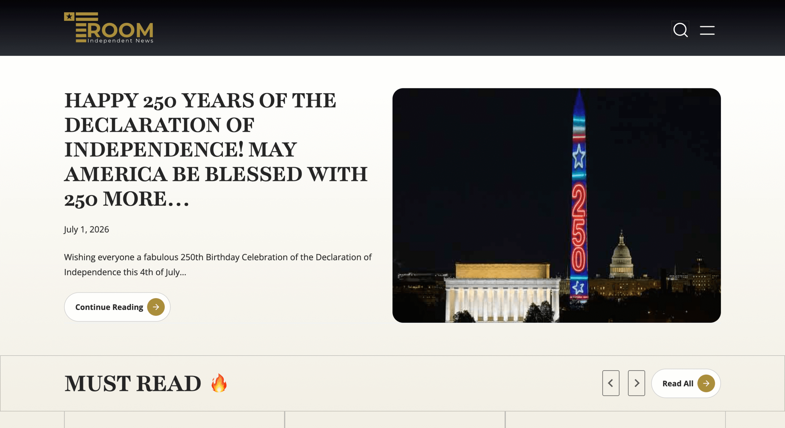 T-Room | Independent News Publishing Platform desktop view